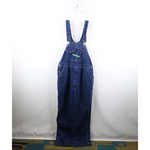 Vintage 90s Streetwear Mens 40x32 Distressed Wide Leg Denim Jean Overalls Blue